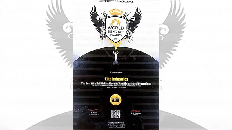 World Signature Awards, Ekta Industries, Rajkot