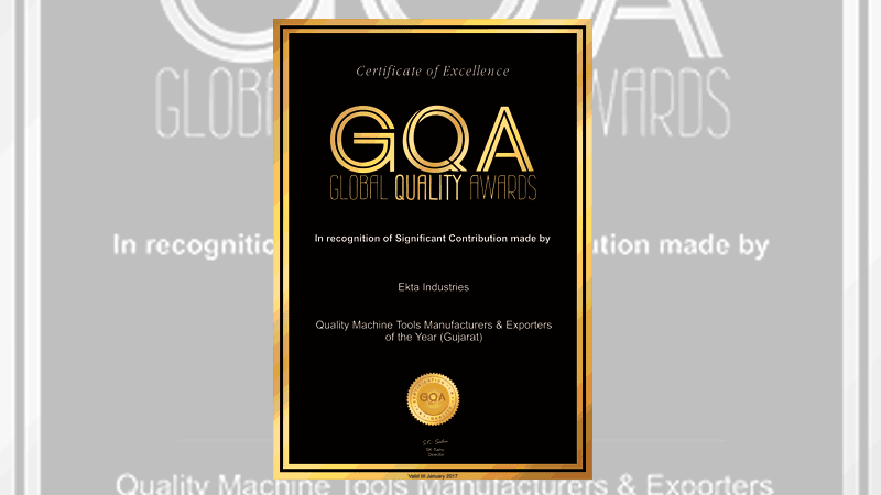 Global Quality Awards, Ekta Industries, Rajkot